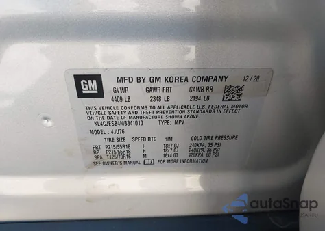 2021 Buick Encore Awd Preferred from USA, damaged, VIN KL4CJESB4MB341010